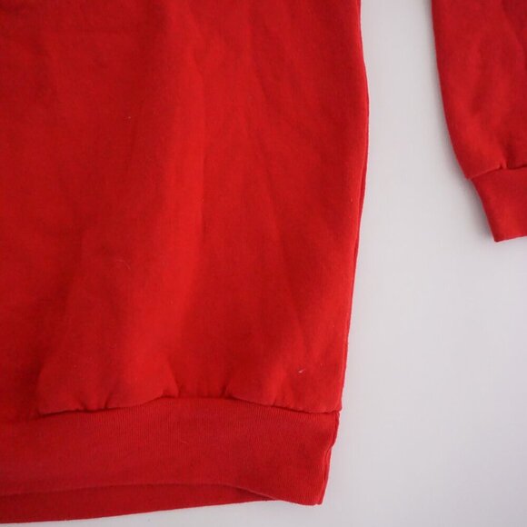 Vintage Top Stitch Morning Sun Red Embroidered Sleeping Kitten Crew Sweater L - Picture 6 of 10